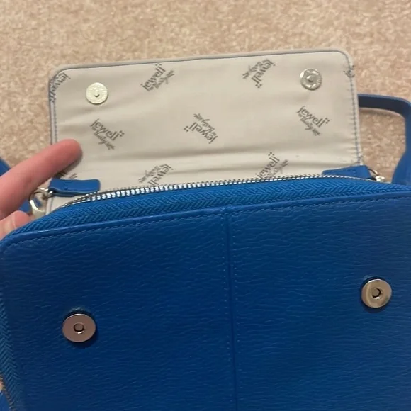 *3 for $30* Vintage Blue Faux Leather Crossbody Wallet Purse - Picture 3 of 5